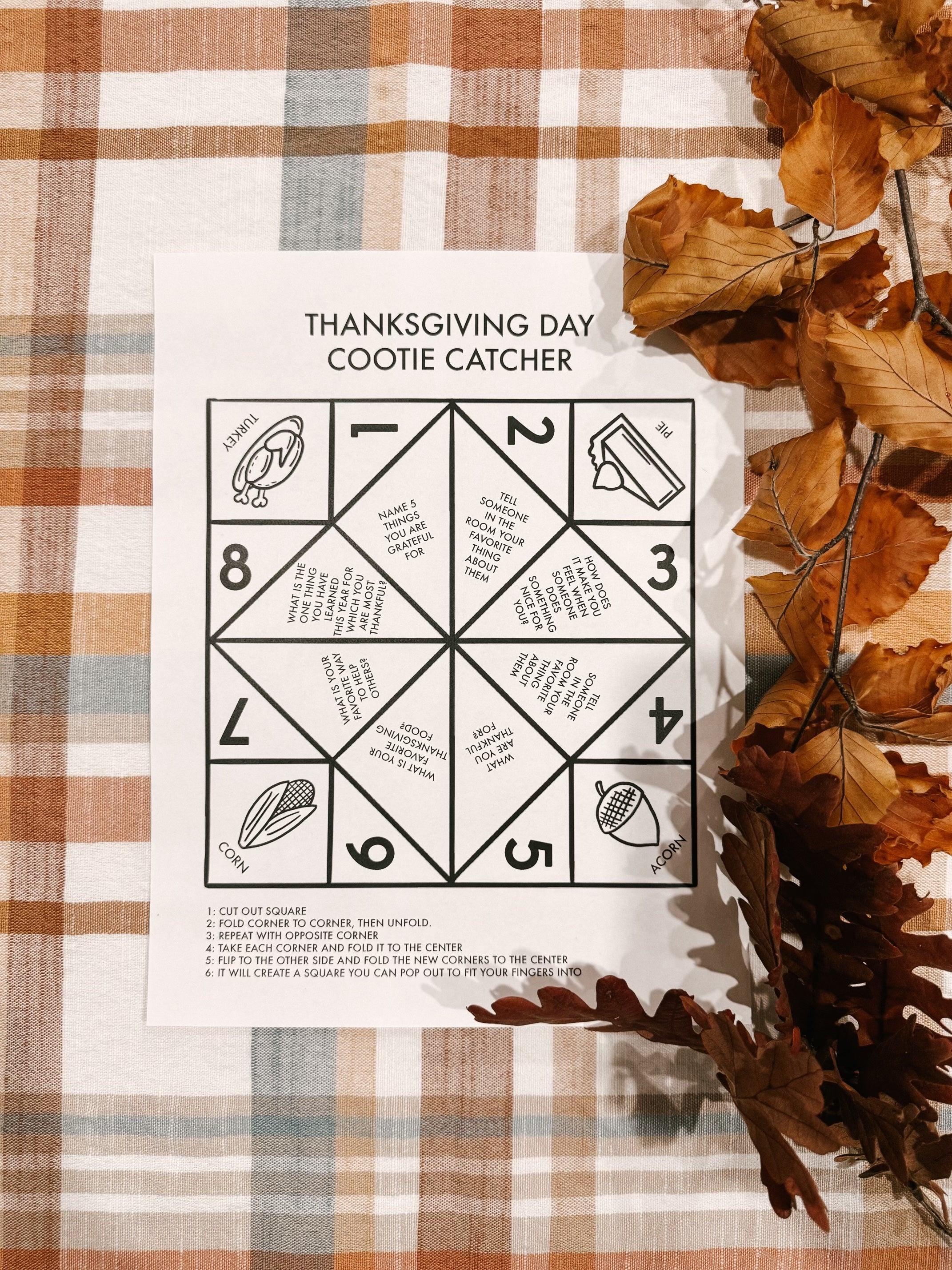 free thanksgiving cootie catcher – colorly love