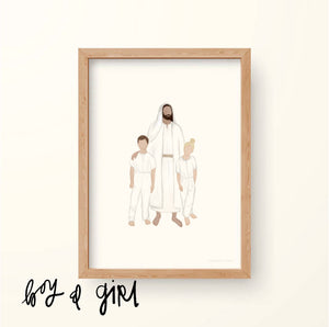 Boy & Girl Baptism Print