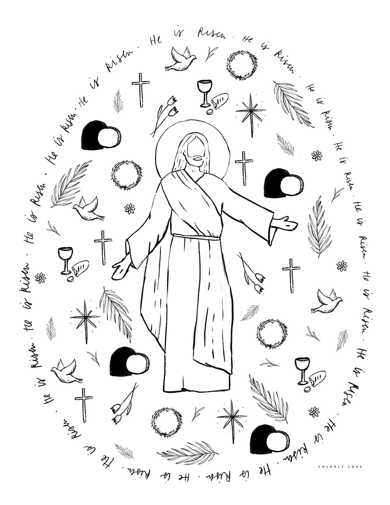 jesus easter coloring pages