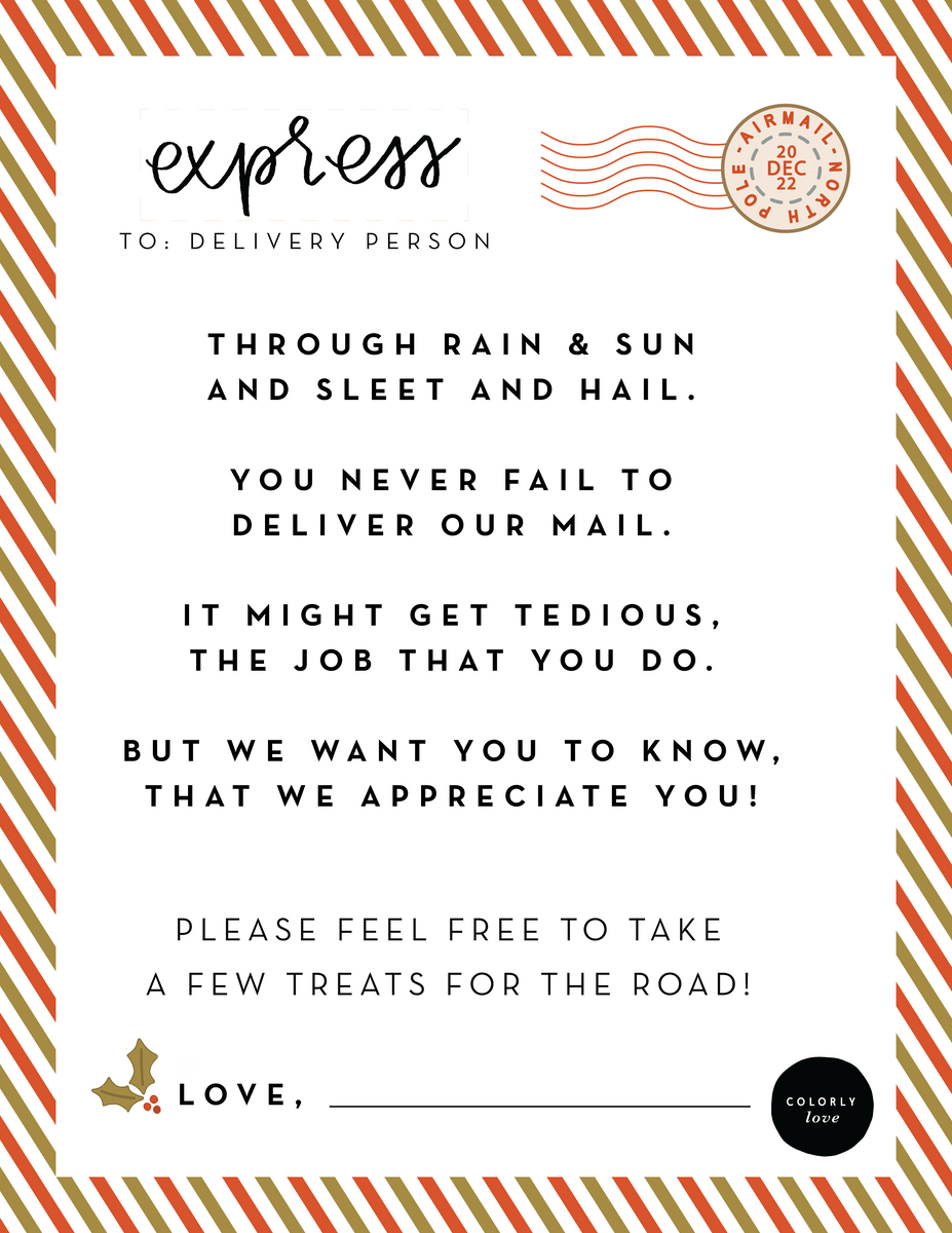 Delivery Person Note – Colorly Love