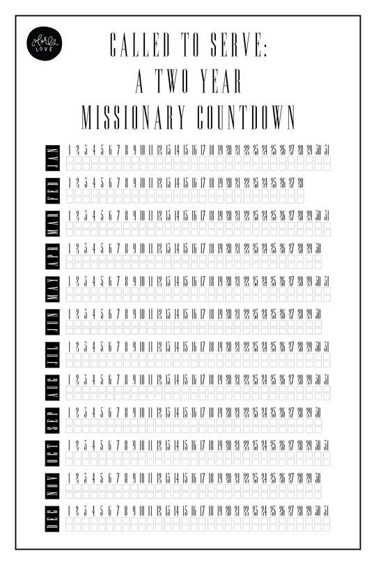 Missionary Countdown Chart – Colorly Love